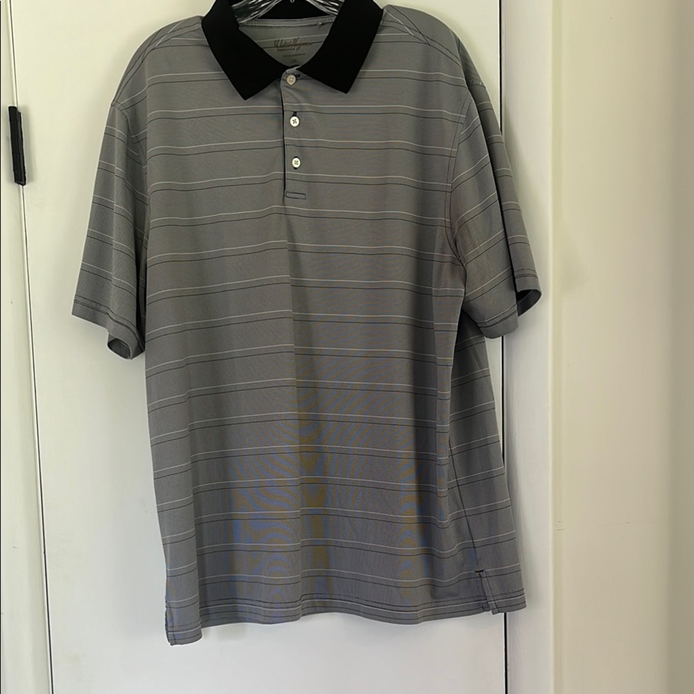 Walter Hagen Vintage Inspired Gray and Black Polo Shirt